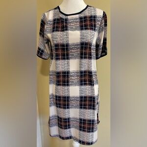 Boohoo orange, white and blue t-shirt dress​​​​​
